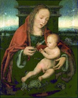 Богоматерь с Младенцем. 1-я треть XVI в. Худож. Й. ван Клеве (Музей изобразительных искусств, Будапешт)