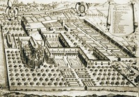 Аббатство Мон-Сен-Кантен в г. Перонна (Франция). Гравюра. XVII в.
