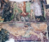 Распятие с кор. Янусом и кор. Шарлоттой. Положение во гроб. Роспись Королевской часовни в Пирге. 1421 г.