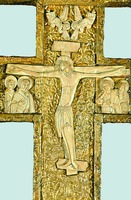 Распятие с предстоящими и ангелами. Фрагмент «Киликиевского» креста. Кон. XV — нач. XVI в.