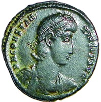 Имп. Констанций II. Монета. Бронза. 337–361 гг. Аверс