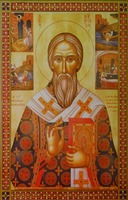 Сщмч. Кирилл VI, патриарх Константинопольский. Икона. Иконописец К. Вулкиду. 1996 г. (ц. сщмч. Кирилла в Питио)