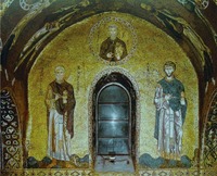 Мученики Кир и Иоанн. Мозаика в Палатинской капелле, Палермо, о-в Сицилия. 50-е — 60-е гг. XII в.