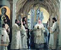 Патриарх Кирилл служит в соборе Воскресения Христова в Подгорице. Черногория. 7 окт. 2013 г.
