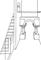 Схема хода на балкон в юж. апсиде Кирилловского собора. Реконструкция И. Е. Марголиной
