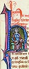 Инициал из рукописи т. н. Смитфилдских декреталий. Рубеж XIII и XIV вв. (Lond. Brit. Lib. Royal. 10 E IV. Fol. 162)