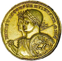 Константин Великий и образ Sol Invictus. Медальон. 313 г. (Кабинет медалей Национальной б-ки, Париж)