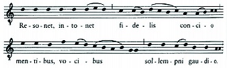 Пример 1. Кондукт «Resonet, intonet» (Matrit. 289, ок. 1140)