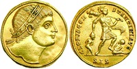 Константин Великий. Золотой солид. 326–327 гг. Аверс, реверс