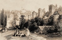 Руины стен Феодосия. Рисунок У. Г. Бартлетт. 1836 г.