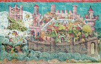 Осада Константинополя персами в 1453 г. Роспись ц. мон-ря Молдовица. XVI в.