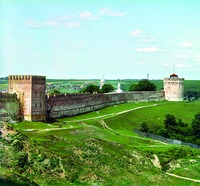 Крепостная стена с башней Веселуха. Фотография. 1912 г. (Б-ка Конгресса США)