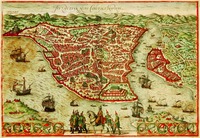 Карта Константинополя. XVI в. (Еврейская национальная б-ка Еврейского ун-та в Иерусалиме)