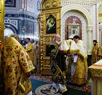 Служба Патриарха Московского и всея Руси Кирилла в храме Христа Спасителя