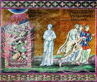 Гибель Содома. Мозаика нефа собора Санта-Мария-Нуова в Монреале. Между 1183 и 1189 гг.