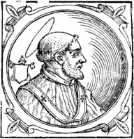 Луций I, папа Римский. Гравюра из кн.: Platina B. Historia. 1600. Р. 32 (РГБ)