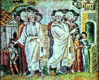 Разделение семей Авраама и Лота. Мозаика центрального нефа ц. Санта-Мария-Маджоре в Риме. 432–440 гг.