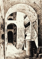 Кубикул св. Корнелия в крипте Луцины. Рисунок. XIX в. (катакомбы Каллиста, Рим)