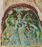 Крещение Господне. Мозаика ц. Богородицы Паммакаристос (Фетхие-джами) в Стамбуле. После 1315 г.