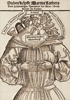 &quot;Семь голов Мартина Лютера&quot;. Гравюра на титульном листе кн.: Cochläus J. Sieben Köpffe M. Luthers (Lpz., 1529)