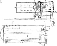 Реконструкция строительства ц. Сан-Лоренцо-фуори-ле-Мура (по Р. Краутхаймеру): 1. Захоронение (?); 2. IV в.; 3. VI в.; 4. XIII в.