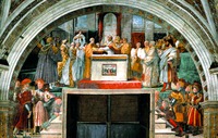 Клятва папы Римского Льва III. Фрагмент росписи Станцы дель Инчендио ди Борго в Ватикане. 1514–1517 гг. Худож. Рафаэль