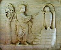 Воскрешение прав. Лазаря. Панель саркофага. IV в. (ц. Сан-Витали в Равенне, Италия)