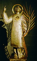 Статуя сщмч. Лаврентия в частицей его мощей в сокровищнице собора Сан-Лоренцо в Генуе