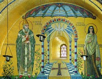 Папа Римский Лев IX и св. Евгения. Мозаика в аббатстве Мон-Сент-Одиль, Эльзас. XX в.