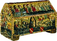 Реликварий со сценами жизни св. Гонората. Кон. XIV в. (ризница собора Нотр-Дам-де-Пюи в Грасе)