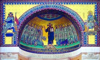 Христос и апостолы. Мозаика из триклиния Льва III. Нач. IX в.