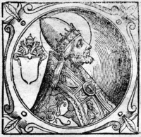Лев II, папа Римский. Гравюра из кн.: Platina B. Historia. 1626. Р. 92 (РГБ)