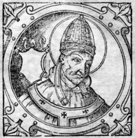 Либерий, папа Римский. Гравюра из кн.: Platina B. Historia. 1600. P. 49 (РГБ)