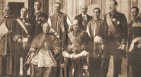 Участники церемонии подписания Латеранских соглашений. Фотография. 12 февр. 1929 г.