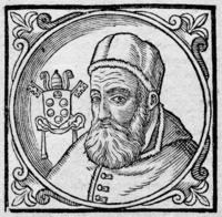 Лев XI, папа Римский. Гравюра из кн.: Platina B. Historia. 1626. P. 508 (РГБ)