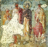 Елеазар, 7 братьев и их мать Соломония. Роспись ц. Санта-Мария-Антиква в Риме. Сер. VII в.