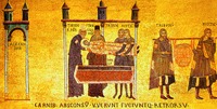 Обретение мощей ап. Марка венецианцами Боном из Маламокко и Рустикком из Торчелло в 828 г. в Александрии. Мозаика. 1215–1280 гг.