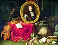 Кор. Людовик XIV, покровитель искусства и наук. 1667 г. Худож. Ж. Гарнье. (Музей истории Франции, Версаль)