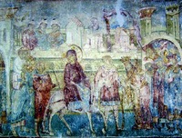 Иллюстрация к 6-му икосу Акафиста Пресв. Богородице. Роспись собора мон-ря Матейче. 1348–1352 гг.