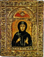 Прп. Матрона К-польская. Икона. XVII в. (музей Византийской культуры, Фессалоника)