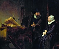 Проповедник меннонитов Ансло и его жена. 1641 г. Худож. Рембрандт Х. ван Рейн (Гос. музеи Берлина)