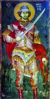 Вмч. Меркурий. Роспись ц. Богоматери Перивлепты в Охриде. 1294–1295 гг.