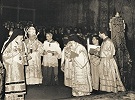 Папа Римский Иоанн XXIII участвует в мелькитской литургии. Фотография. 1959 г.