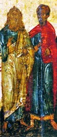 Прор. Малахия и св. Гордий. Фрагмент минейной иконы. 1-я пол. XVI в. (Музей икон, Реклингхаузен)