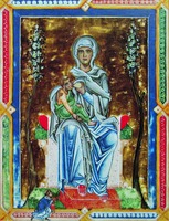 Пресв. Богородица с Младенцем. Миниатюра из Зайтенштеттенского Миссала. Ок. 1265 г. (N. Y. Morgan. M. 855. Fol. 110v)