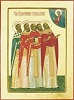 Сщмч. Митрофан Корницкий (крайний слева) среди Стародубских священномучеников. Икона. Нач. XXI в. (Брянская епархия)