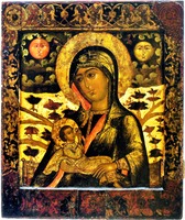 Икона Божией Матери «Блаженное Чрево». 2-я пол. XVII в. (частное собрание)