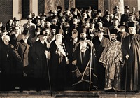 Мирон (Кристя), патриарх Румынской Православной Церкви, Виссарион Пуйю и митр. Гурий (Гросу) с делегацией на Синае