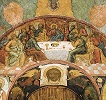 Тайная вечеря. Спас Нерукотворный. Роспись алтаря Сретенского собора. 1707 г.