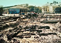 Археологические раскопки на Манежной пл. Фотография. 1993 г.